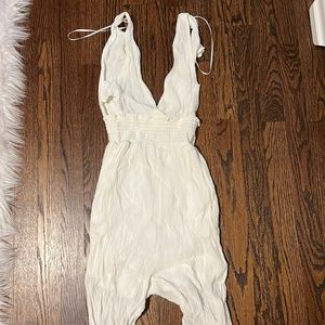 White capri jumpsuit